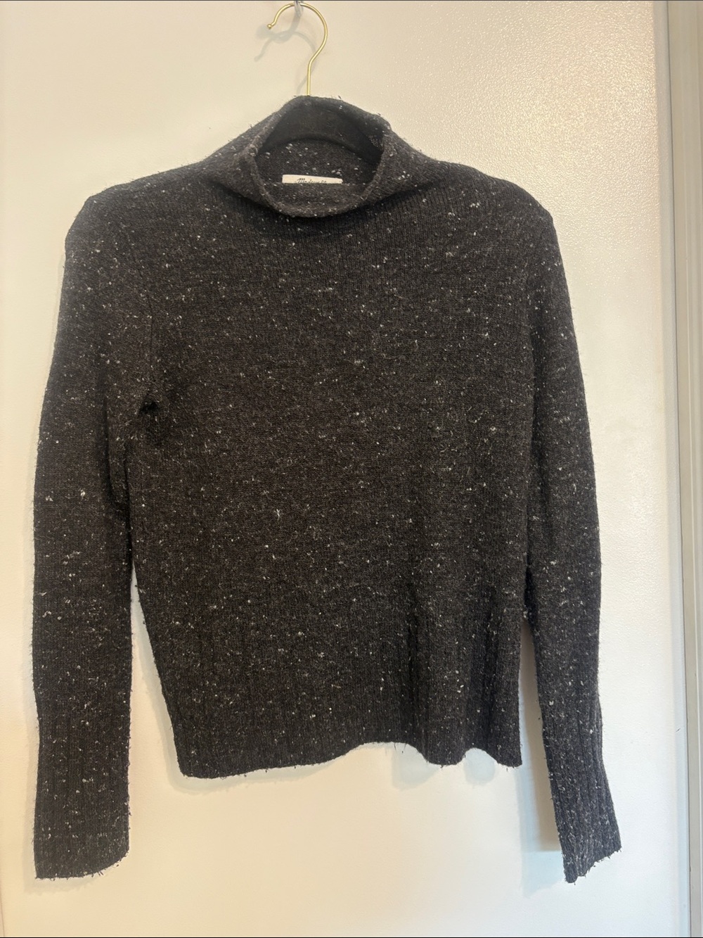 Madewell Charcoal Speckled Turtleneck Sweater